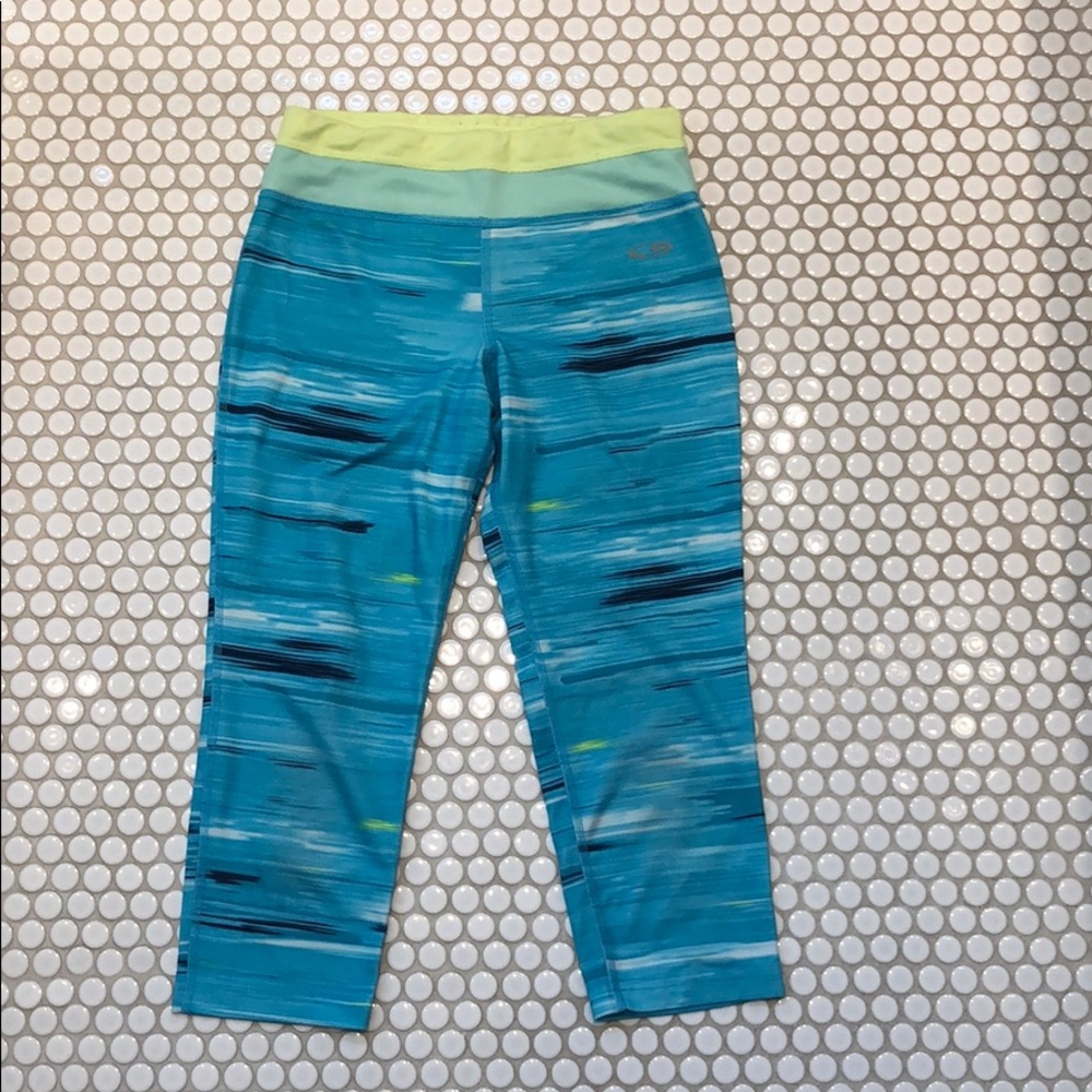 CHAMPION blue/yellow girls leggings